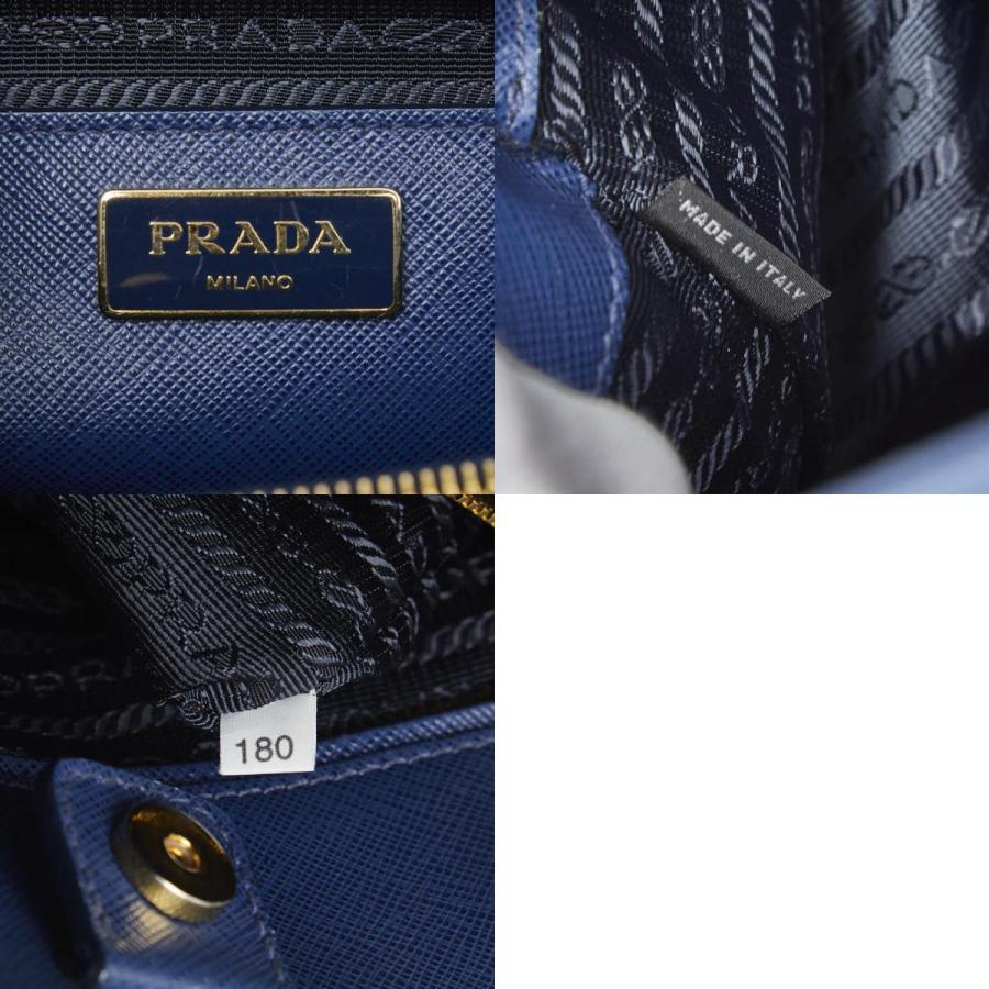 PRADA（プラダ） 三角ロゴプレート ハンドバッグ ブルー サフィアーノ