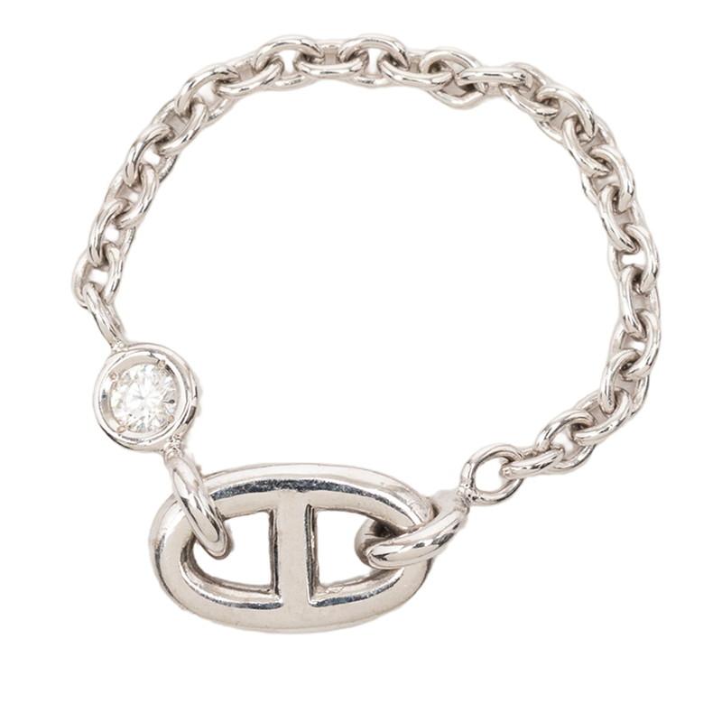 HERMES（エルメス） シルバー K18WG ホワイトゴールド ダイヤ0.06ct 