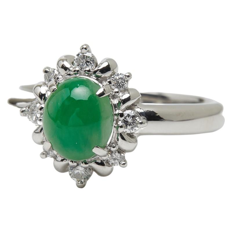 Pt900 プラチナ ヒスイ1.56ct ダイヤ0.21ct 翡翠 リング 指輪 
