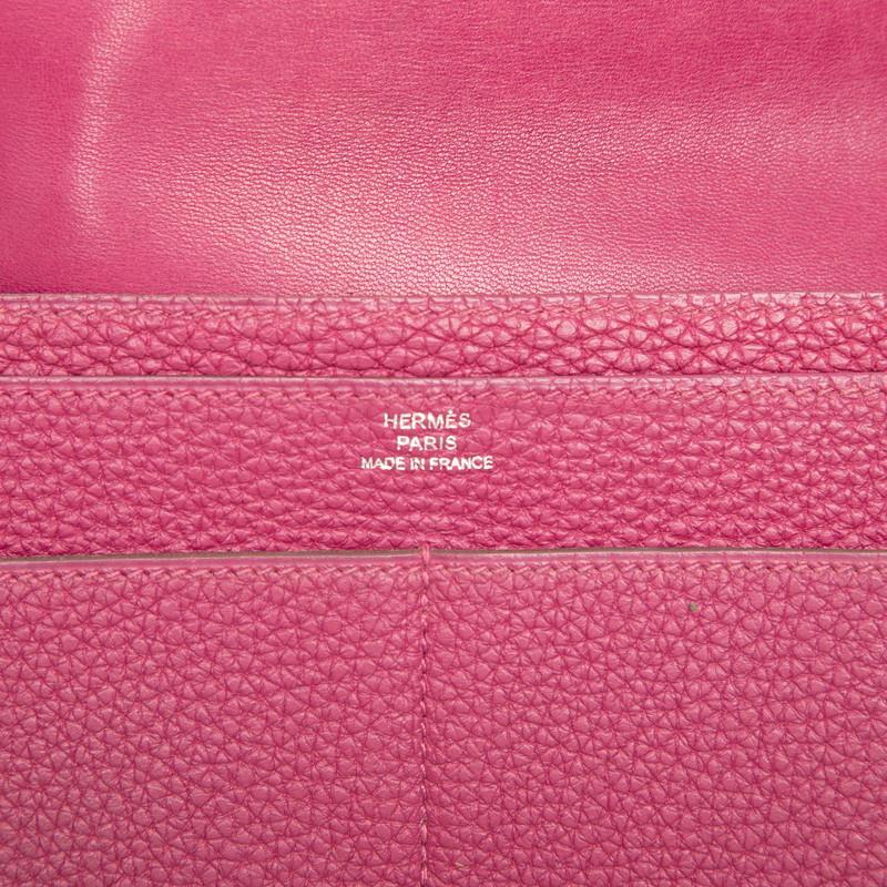 HERMES（エルメス） ドゴンGM 長財布 トスカ パープル トゴ レディース