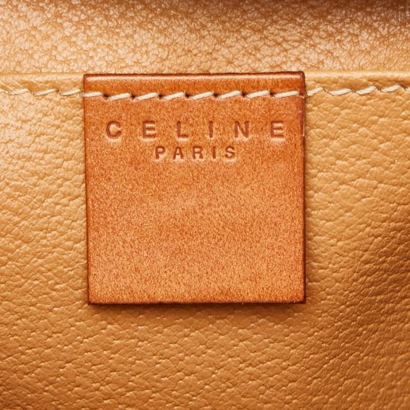 CELINE（セリーヌ） マカダム ポーチ 小物入れ ブラウン PVC レザー