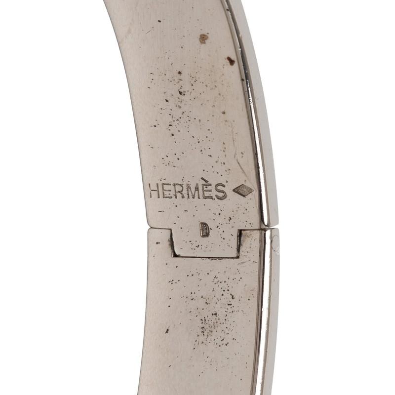 HERMES（エルメス） クリックH PM バングル シルバー ブラック メタル