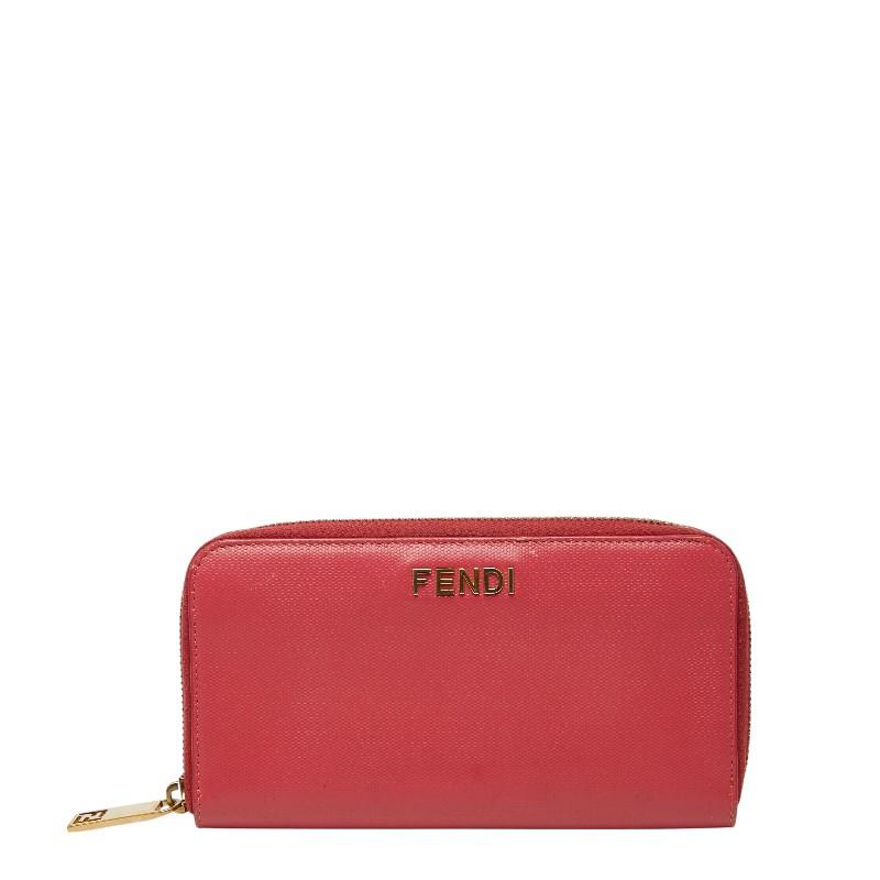 FENDI（フェンディ） ラウンドファスナー 長財布 8M0024 ピンク レザー