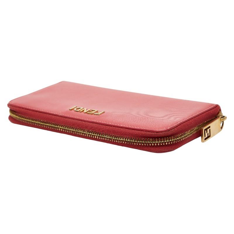 FENDI（フェンディ） ラウンドファスナー 長財布 8M0024 ピンク レザー