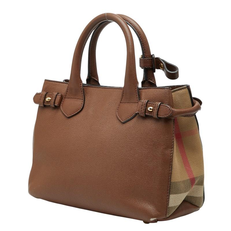 BURBERRY（バーバリー） ノバチェック ハンドバッグ ブラウン レザー 