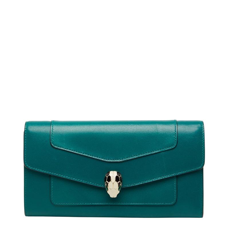 BVLGARI（ブルガリ） セルペンティ 長財布 グリーン レザー レディース