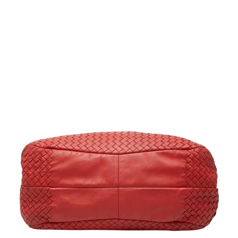 ボッテガヴェネタ イントレチャート ショルダーバッグ レッド レザー レディース BOTTEGAVENETA 【中古】