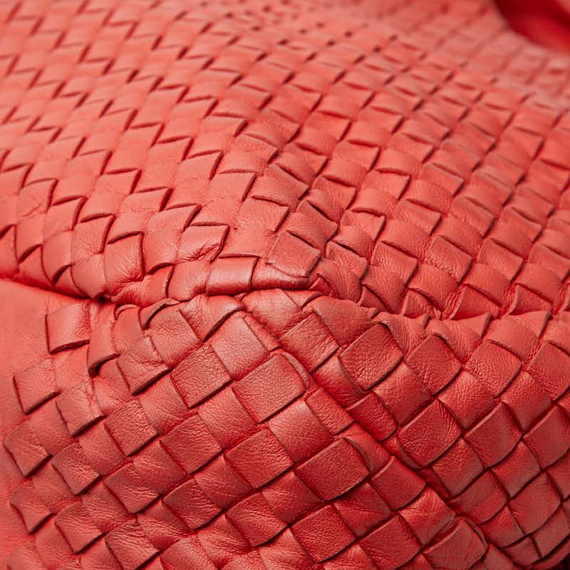 ボッテガヴェネタ イントレチャート ショルダーバッグ レッド レザー レディース BOTTEGAVENETA 【中古】