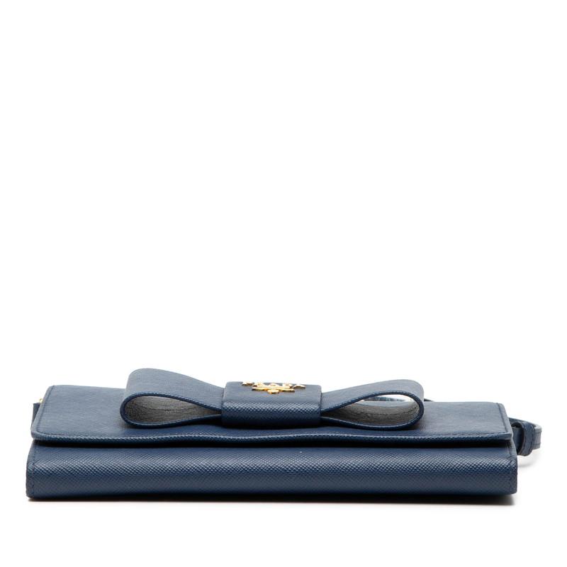 PRADA ネイビー リボン ハンドバッグ PRADA（プラダ） リボン ショルダーバッグ ショルダーウォレット