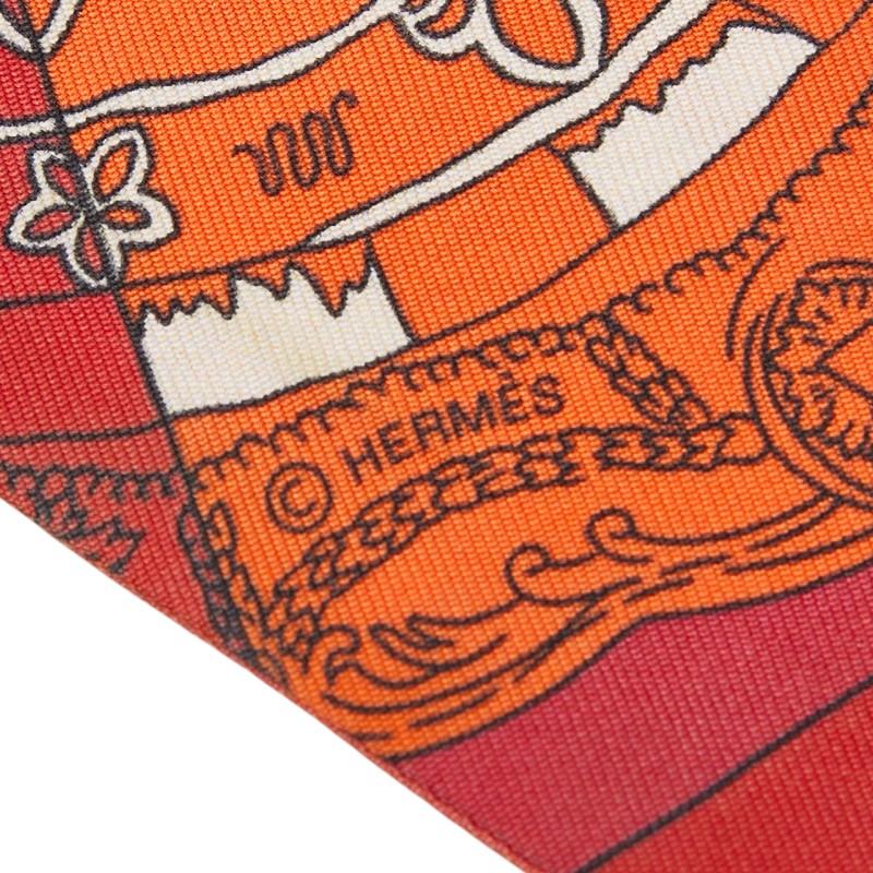 HERMES（エルメス） ツイリー TOURS DE CLES 鍵の螺旋 スカーフ レッド