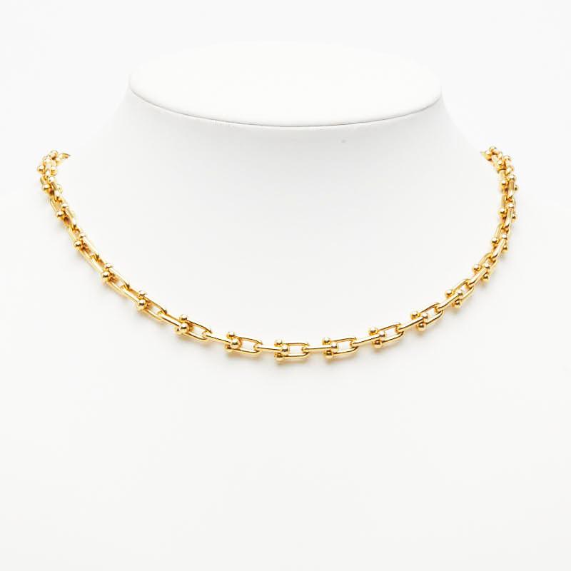 AU750ゴールドチェーンネックレス　ティファニー　Tiffany.co　 地金　ゴールドK18 TIFFANY&Co./ティファニー】 アズキチェーン チェーンのみ ネックレス