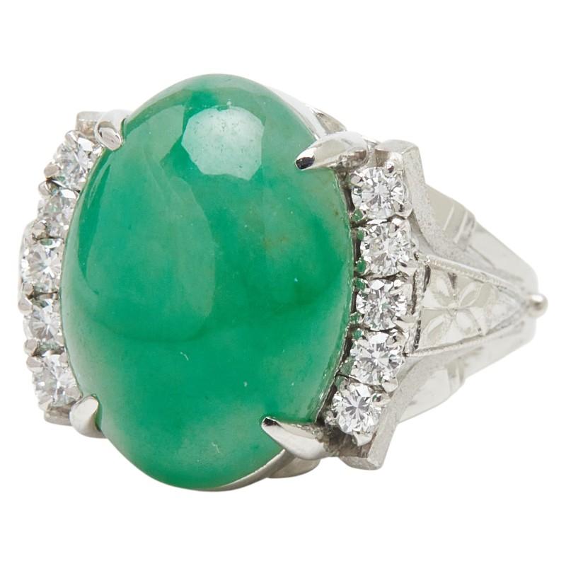 ヒスイ Pm900 プラチナ ヒスイ8.326ct ダイヤ0.30ct リング 指輪 