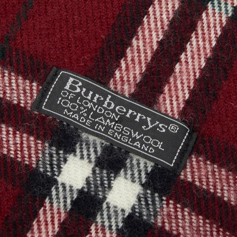 BURBERRY（バーバリー） チェック マフラー ボルドー ワインレッド