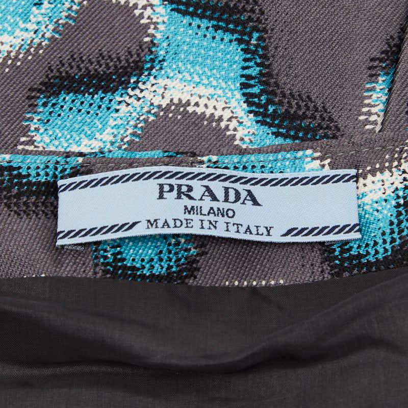 プラダ ノースリーブワンピース サイズ42 グレー マルチカラー ウール シルク レディース PRADA 【中古】_3