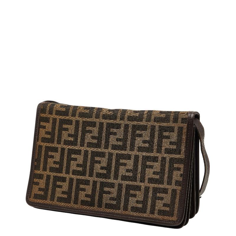 FENDI（フェンディ） ズッカ ショルダーバッグ ブラウン キャンバス