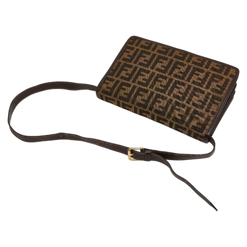 FENDI（フェンディ） ズッカ ショルダーバッグ ブラウン キャンバス