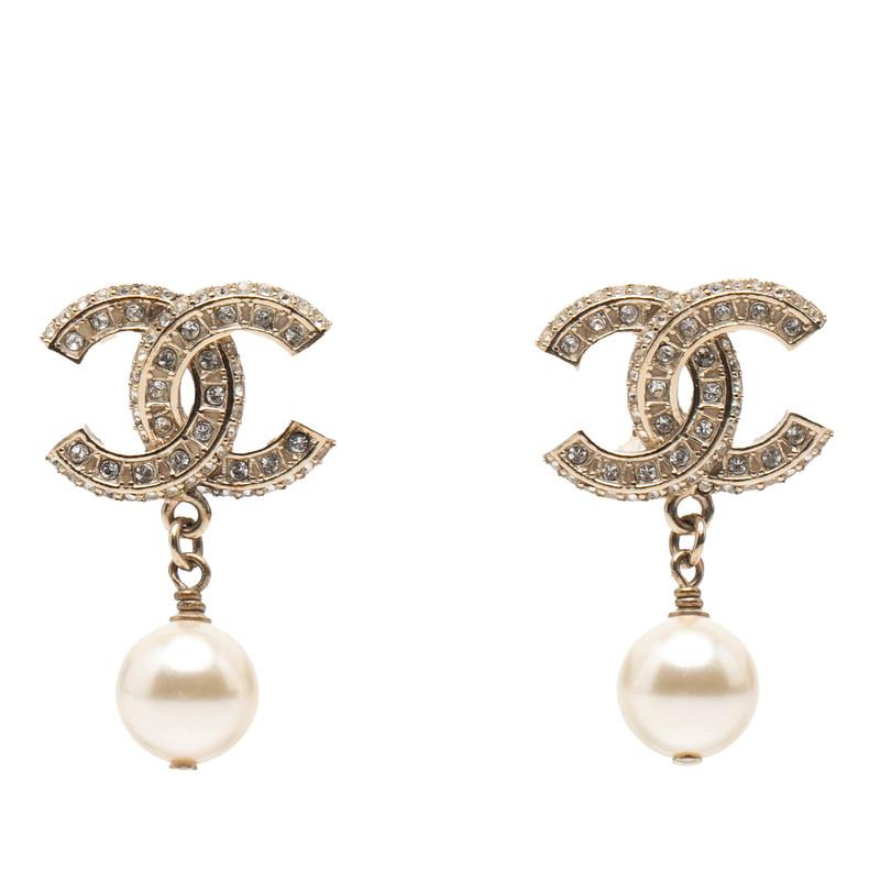 CHANEL（シャネル） ココマーク ラインストーン ピアス シャンパン 