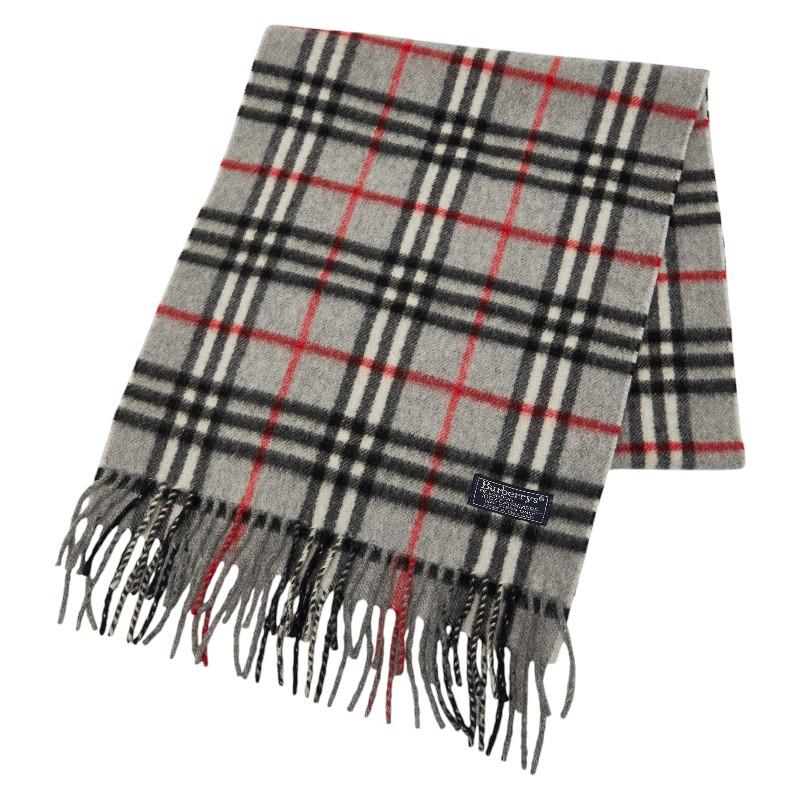 BURBERRY（バーバリー） チェック マフラー グレー カシミア100