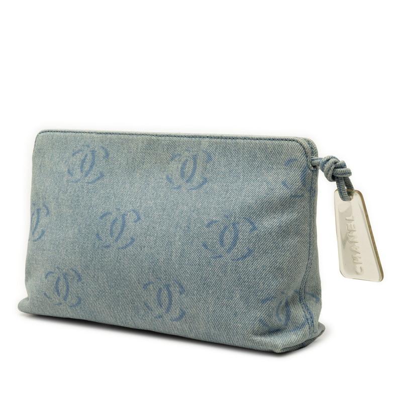 CHANEL シャネル クラッチバッグ デニム ポーチ ココマーク ブルー CHANEL（シャネル） ココマーク クラッチバッグ セカンドバッグ ライト