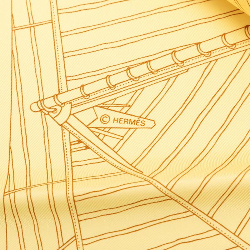 HERMES（エルメス） カレ90 Vent Portant 追い風 スカーフ イエロー