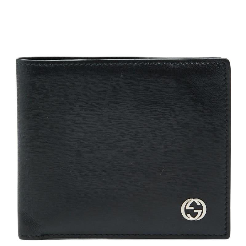 GUCCI（グッチ） インターロッキングG 二つ折り財布 115217 ブラック