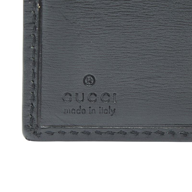 【美品】GUCCI　インターロッキング　二つ折り財布　ブラック　レザー GUCCI（グッチ） 二つ折り財布 インターロッキングG レザー ブラック