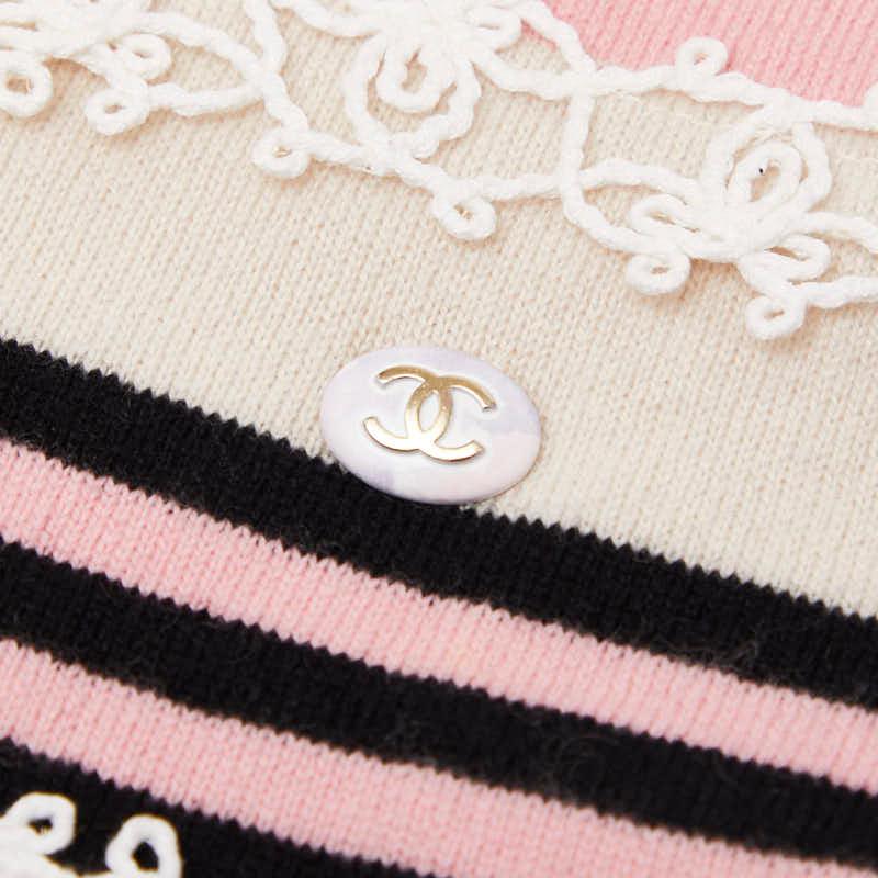 CHANEL シャネル ココマーク ノースリーブ ニットワンピース サイズ38 CHANEL（シャネル） ココボタン ノースリーブ ニット ワンピース