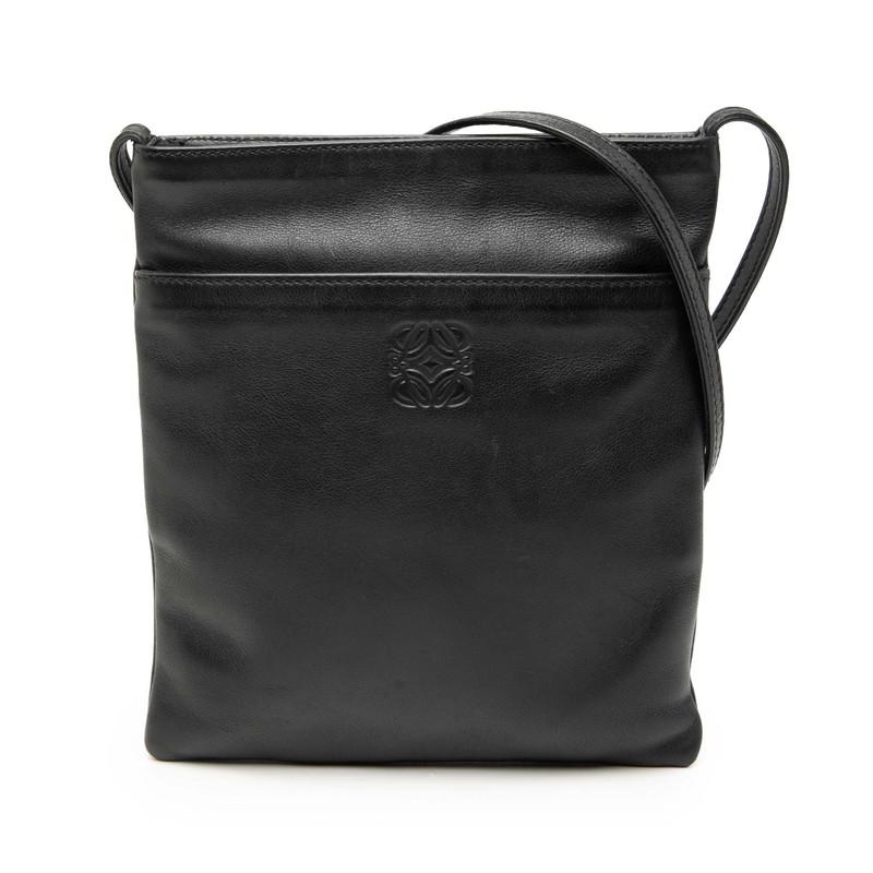 【美品】LOEWE ロエベ アナグラム ショルダーバッグ ポシェット ブラック LOEWE（ロエベ） アナグラム 斜め掛け ショルダーバッグ ポシェット
