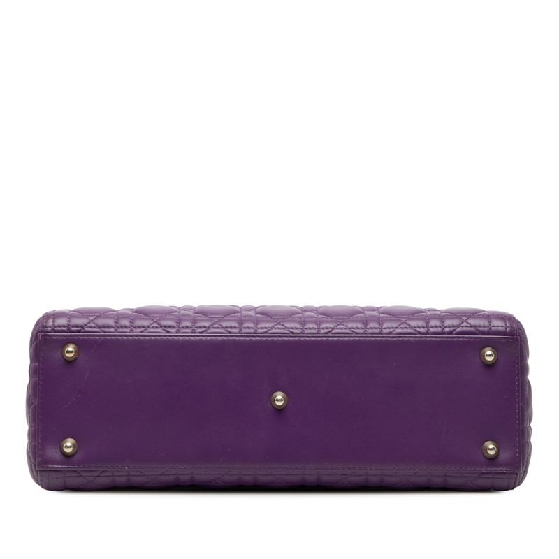 希少　Christian Dior カナージュ ハンドバッグ　ナイロン　パープル クリスチャンディオール カナージュ レディディオール ラージ