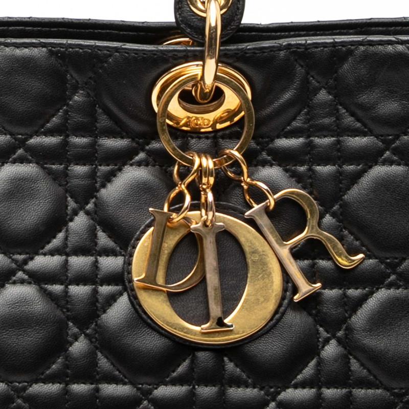 クリスチャンディオール カナージュ レディディオール ラージ ハンドバッグ ショルダーバッグ 2WAY ブラック Christian Dior 【中古】_3
