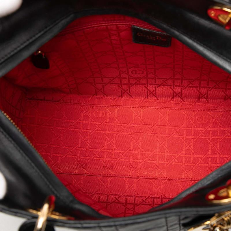 クリスチャンディオール カナージュ レディディオール ラージ ハンドバッグ ショルダーバッグ 2WAY ブラック Christian Dior 【中古】_4