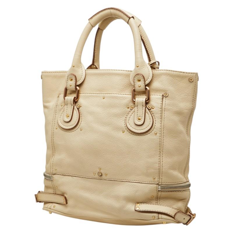 クロエ　パディントン　中古新品同様 Chloe（クロエ） パディントン トートバッグ ハンドバッグ ホワイト