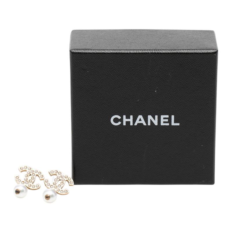 CHANEL（シャネル） ココマーク ラインストーン スイングピアス