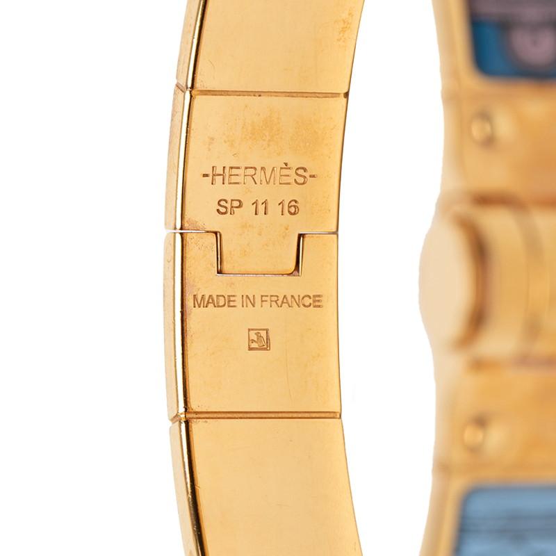 エルメス シャルニエールPM バングル ゴールド マルチカラー メッキ レディース HERMES 【中古】_3