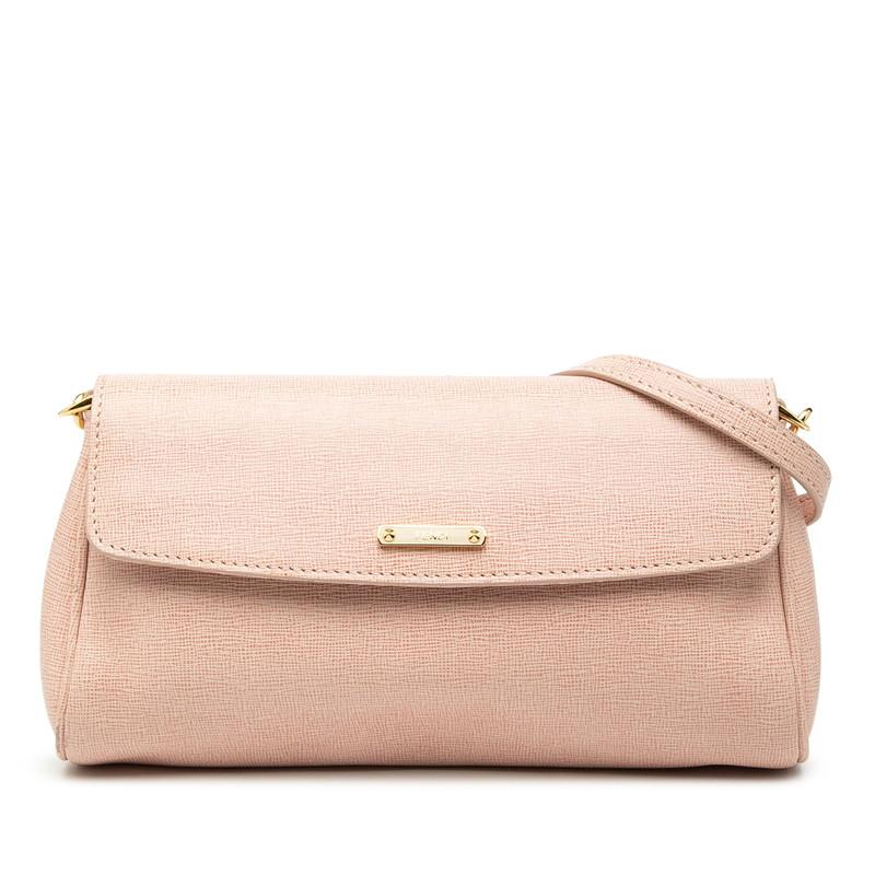 FENDI（フェンディ） ロゴ ショルダーバッグ 8M0327 ピンク レザー 