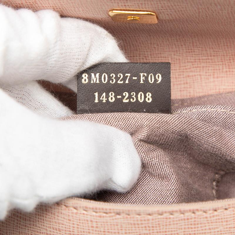 FENDI（フェンディ） ロゴ ショルダーバッグ 8M0327 ピンク レザー 