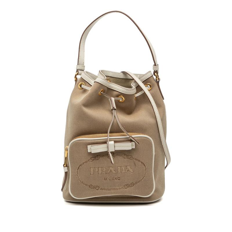 PRADA（プラダ） ロゴジャガード ハンドバッグ ショルダー 2WAY 巾着型