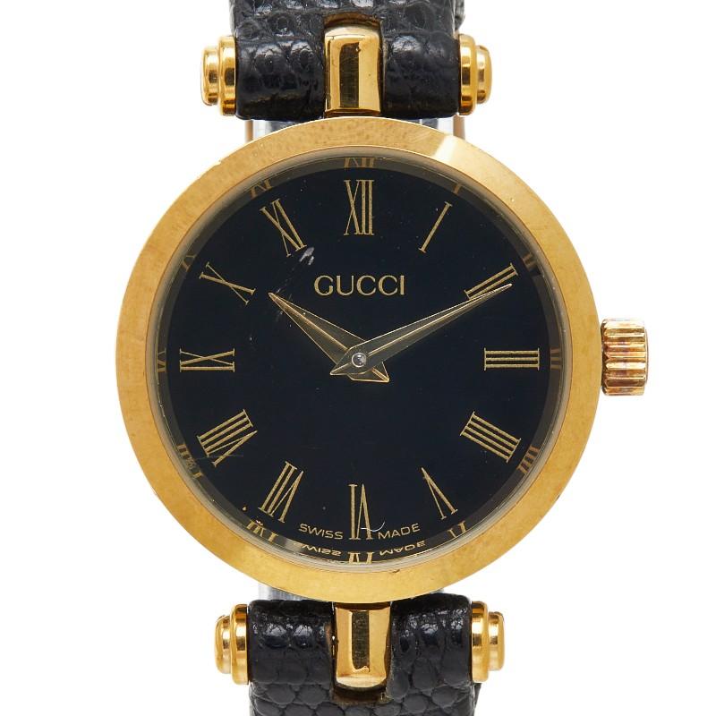 GUCCI（グッチ） ベルト（社外品） 腕時計 クオーツ ブラック文字盤