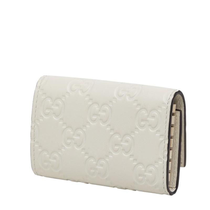 GUCCI（グッチ） グッチシマ リボン キーケース 6連 388682 ホワイト 