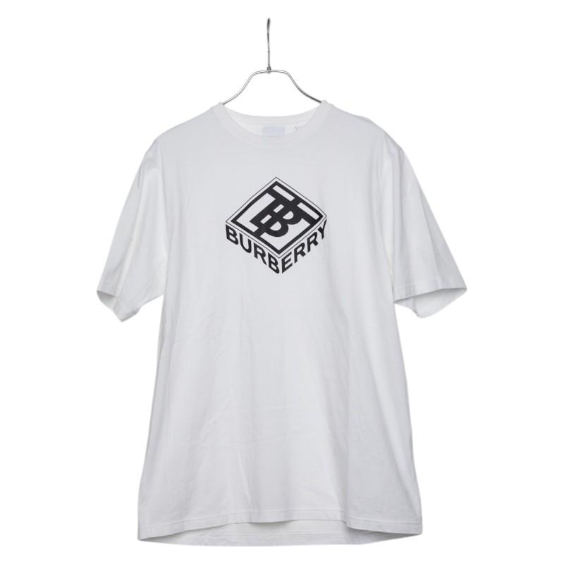中古美品　バーバリーロンドン　半袖カットソー　白　２ バーバリーロンドン ロングTシャツ 白 半袖 ロゴプリント Tシャツ