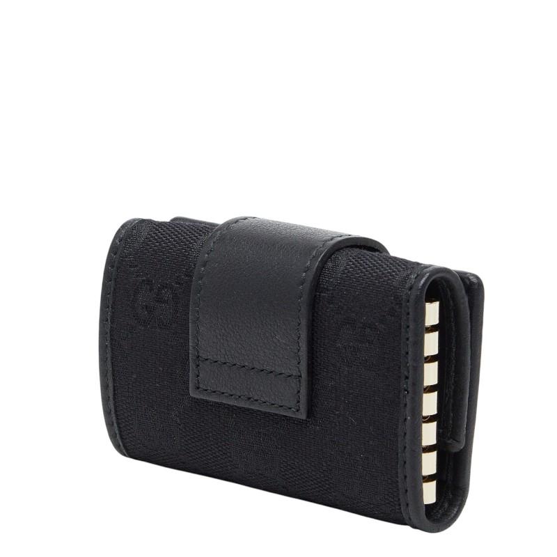 未使用保管品 グッチ 6連 キーケース GG キャンバス レザー メンズ 黒 GUCCI（グッチ） GGキャンバス キーケース 6連 212098 ブラック