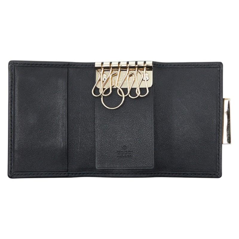 未使用保管品 グッチ 6連 キーケース GG キャンバス レザー メンズ 黒 GUCCI（グッチ） GGキャンバス キーケース 6連 212098 ブラック