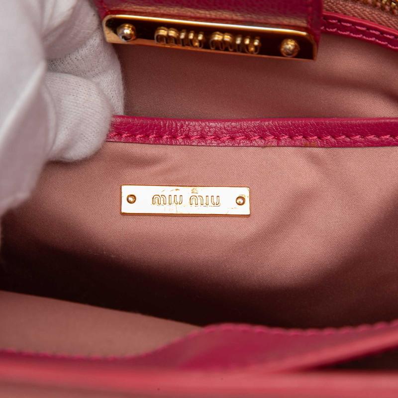 miu miu（ミュウミュウ） ロゴ ハンドバッグ ショルダーバッグ ピンク