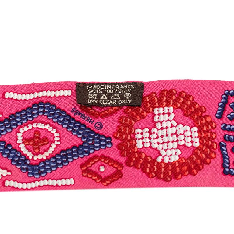 エルメス ツイリー KELLY EN PERLES ケリーアンペルル スカーフ ピンク シルク レディース HERMES 【中古】_2