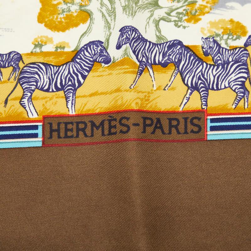 HERMES（エルメス） カレ90 TROPIQUES トロピック スカーフ ブラウン