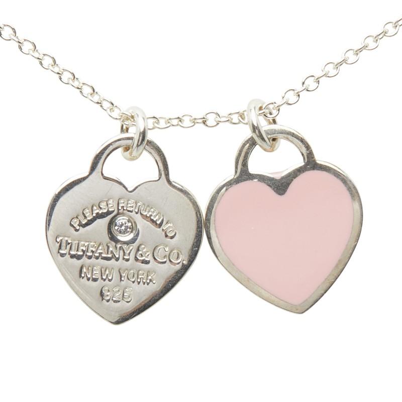 【美品】ティファニー リターントゥ ピンク ダブルハート ネックレス SV925 TIFFANY&Co.（ティファニー） リターン トゥ ピンク ダブル ハート