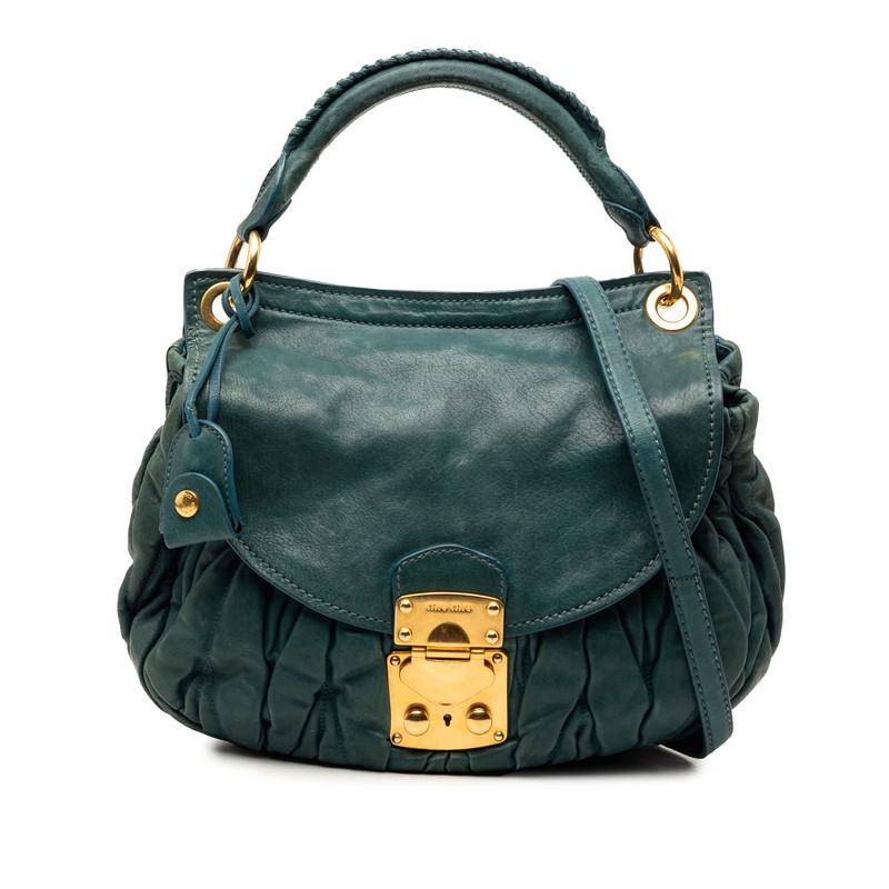 Miu Miu ミュウ ミュウ キルティング マテラッセ ショルダーバッグ 2wayバッグ デニム ブルー レディース miu miu（ミュウミュウ） 中古 トートバッグ レディース ブランド