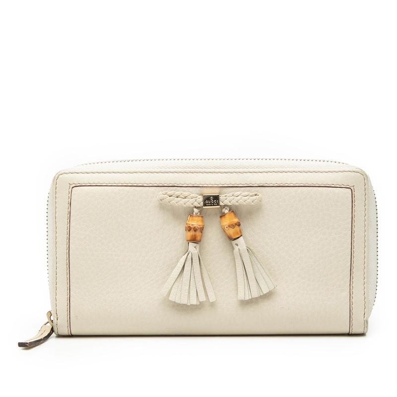 GUCCI（グッチ） バンブー リボン タッセル ラウンドファスナー 長財布 