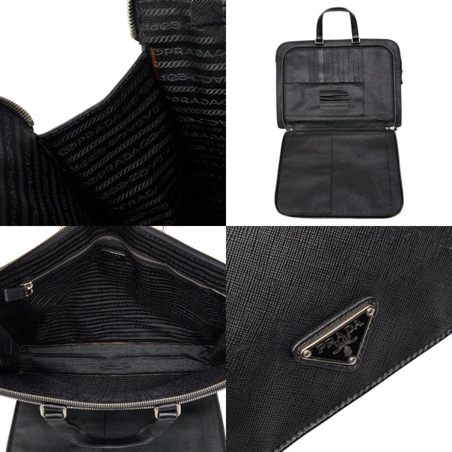 ✨極美品✨　PRADA ビジネスバッグ　レザー　黒　三角プレート PRADA（プラダ） 三角ロゴプレート ビジネスバッグ ブリーフケース