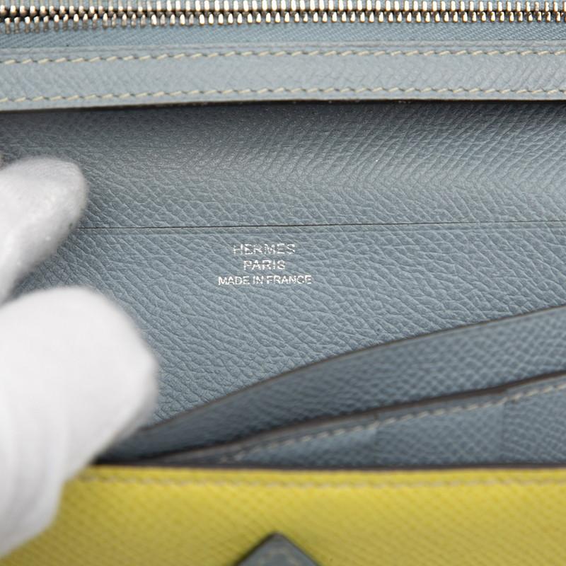 エルメス ベアン 2PLIS バイカラー 三つ折り財布 ヴォーエプソン レディース HERMES 【1-0260636】 HERMES（エルメス） ベアン 2PLIS バイカラー 三つ折り財布 イエロー